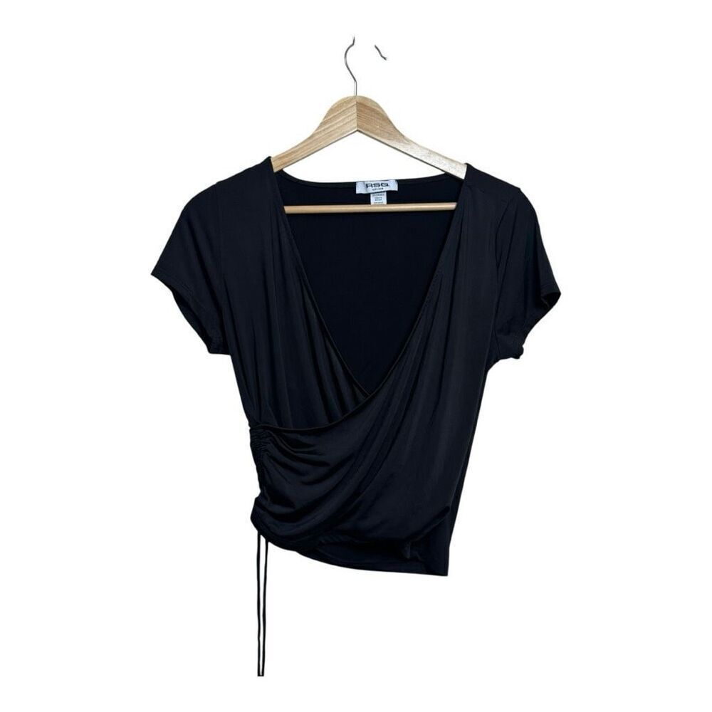 RSQ BLack ruched top xtra large cropped